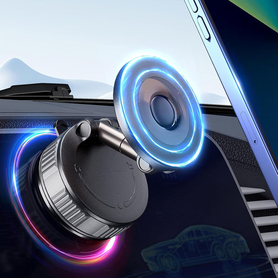Vacuum Magnetic Car Phone Holder – 360° MagSafe Suction Mount