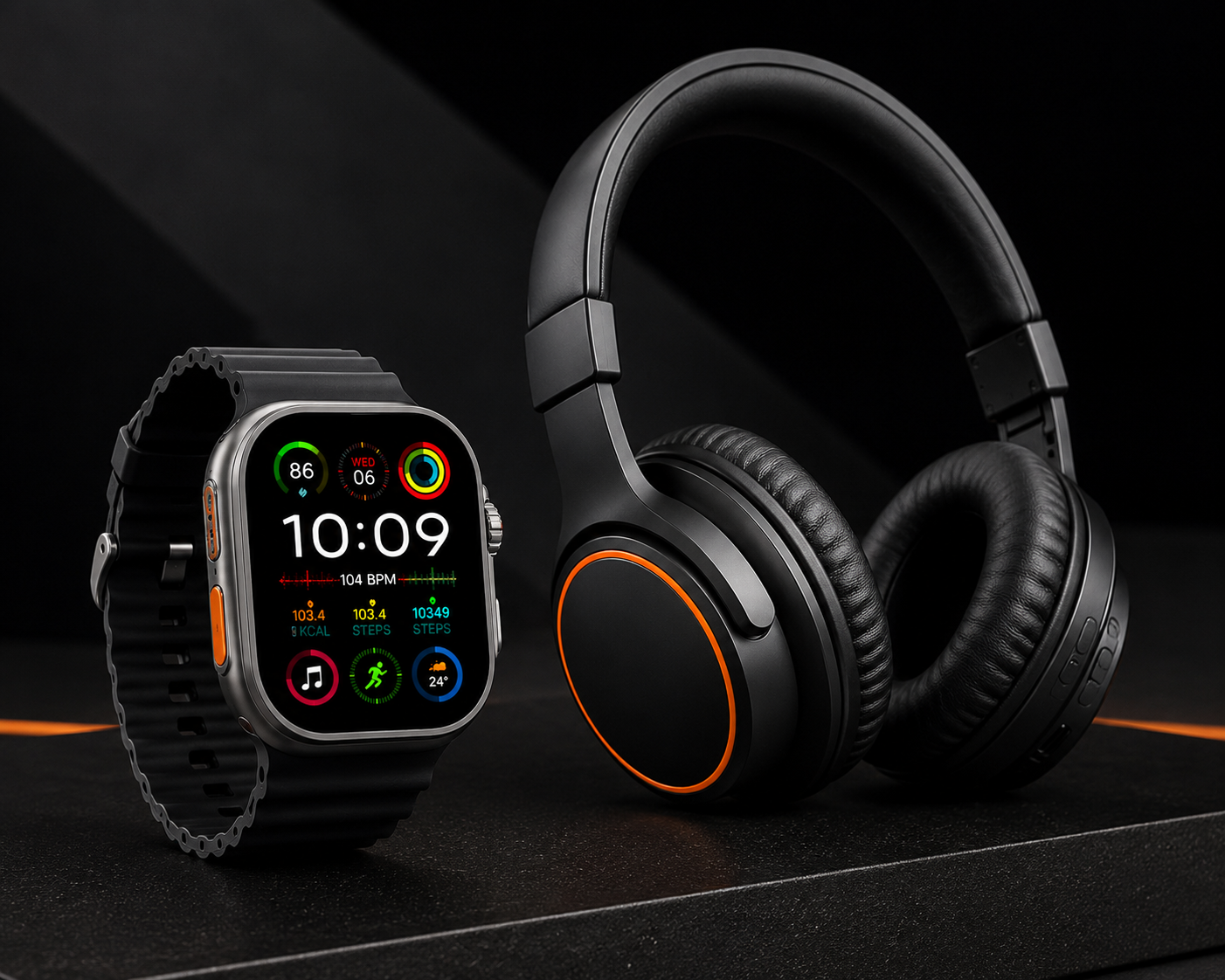 Crown C6 Ultra 2 Smart Watch + Wireless Headphones Combo