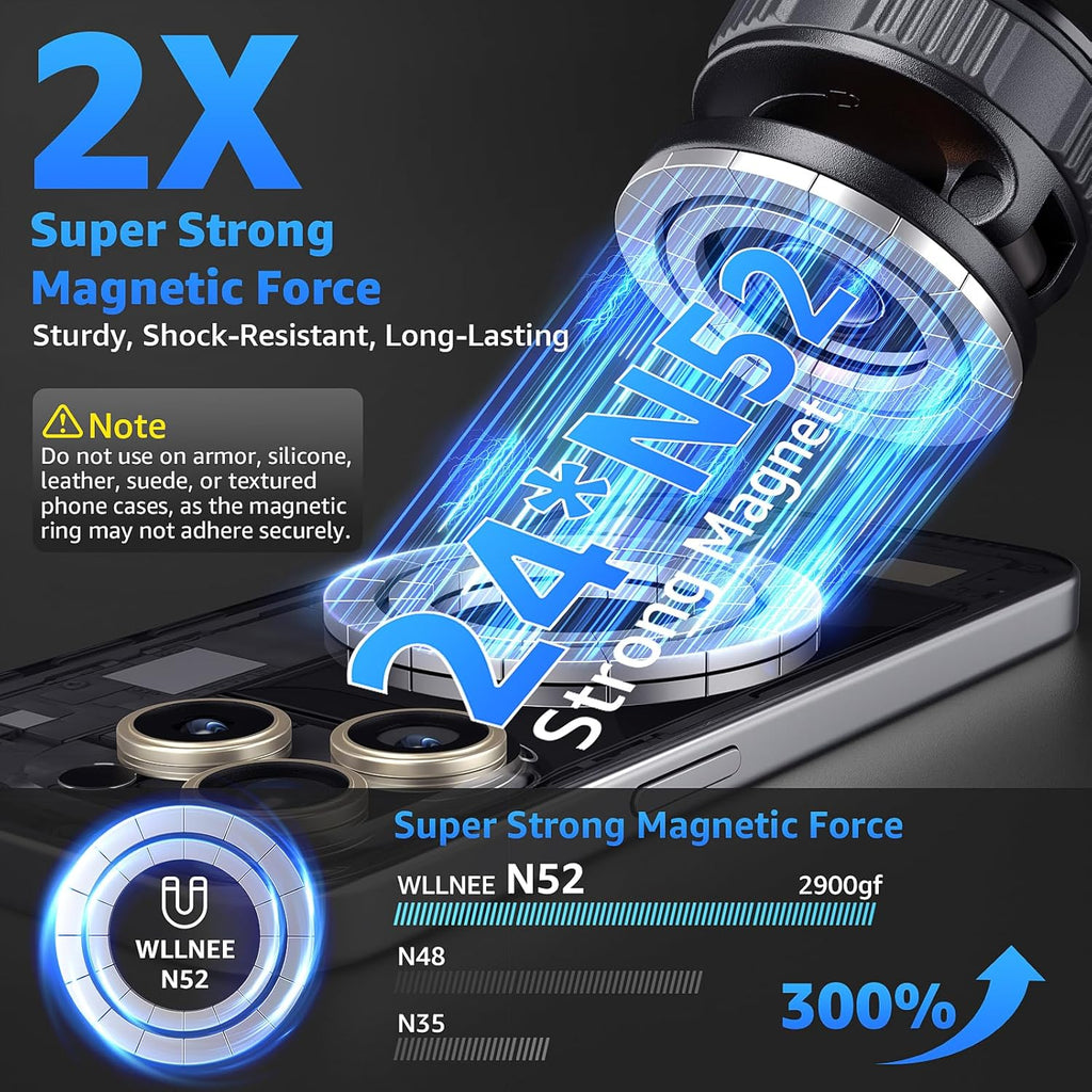 Vacuum Magnetic Car Phone Holder – 360° MagSafe Suction Mount