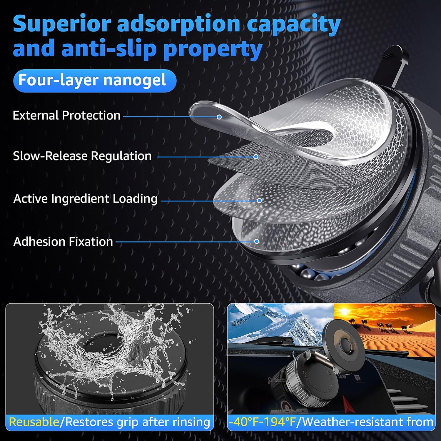 Vacuum Magnetic Car Phone Holder – 360° MagSafe Suction Mount