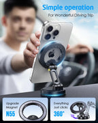 Foldable Magnetic Dashboard Car Mount – 360° MagSafe Holder