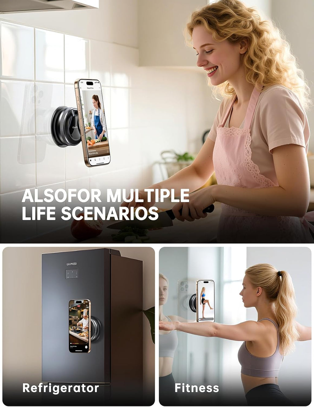 Strong Magnetic Phone Holder with Vacuum Suction