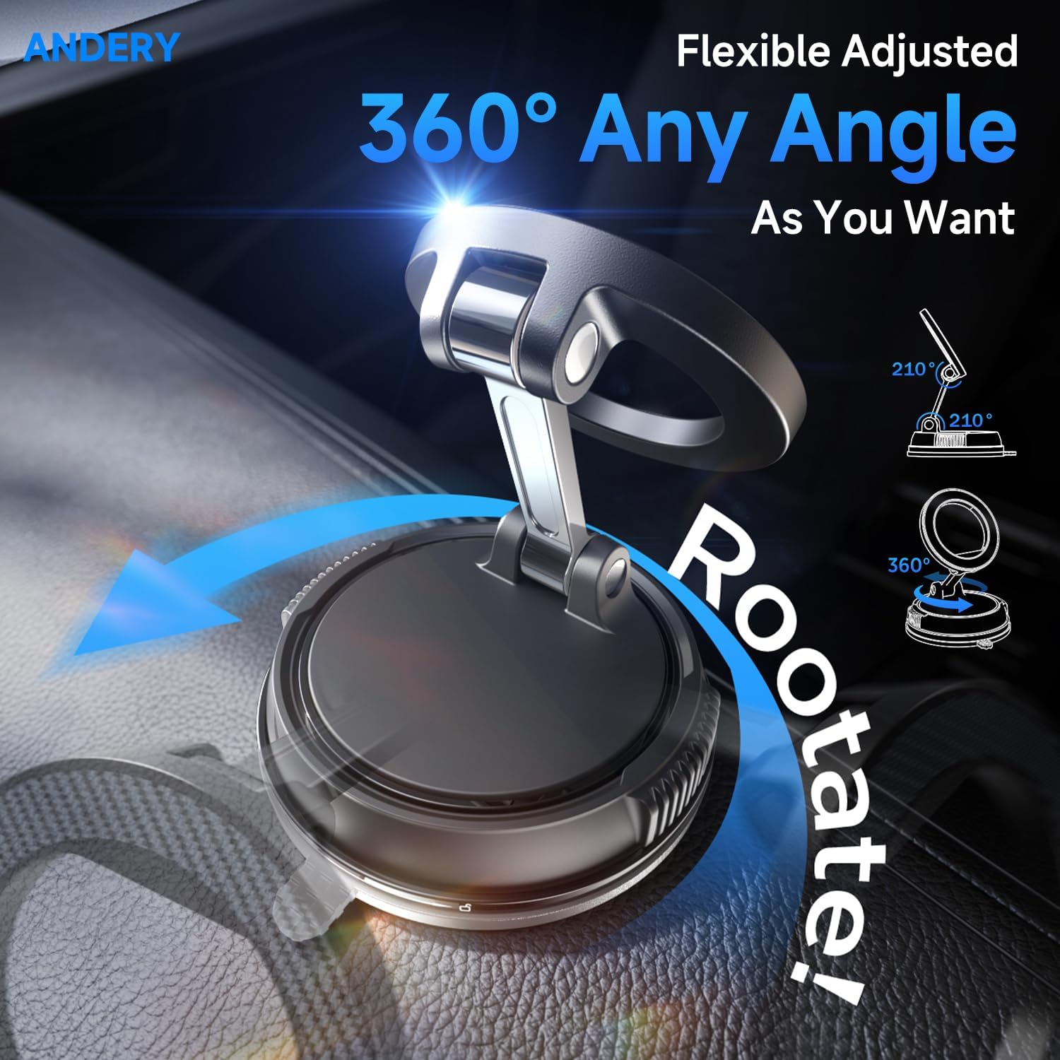 Meifigno Premium MagSafe Car Phone Holder + 360° Magnetic Mount