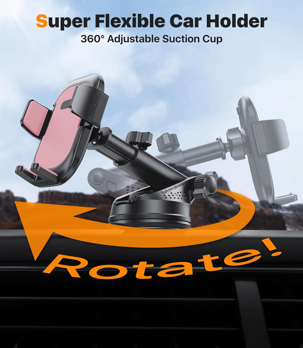 Universal 360° Car Phone Holder – Suction Mount