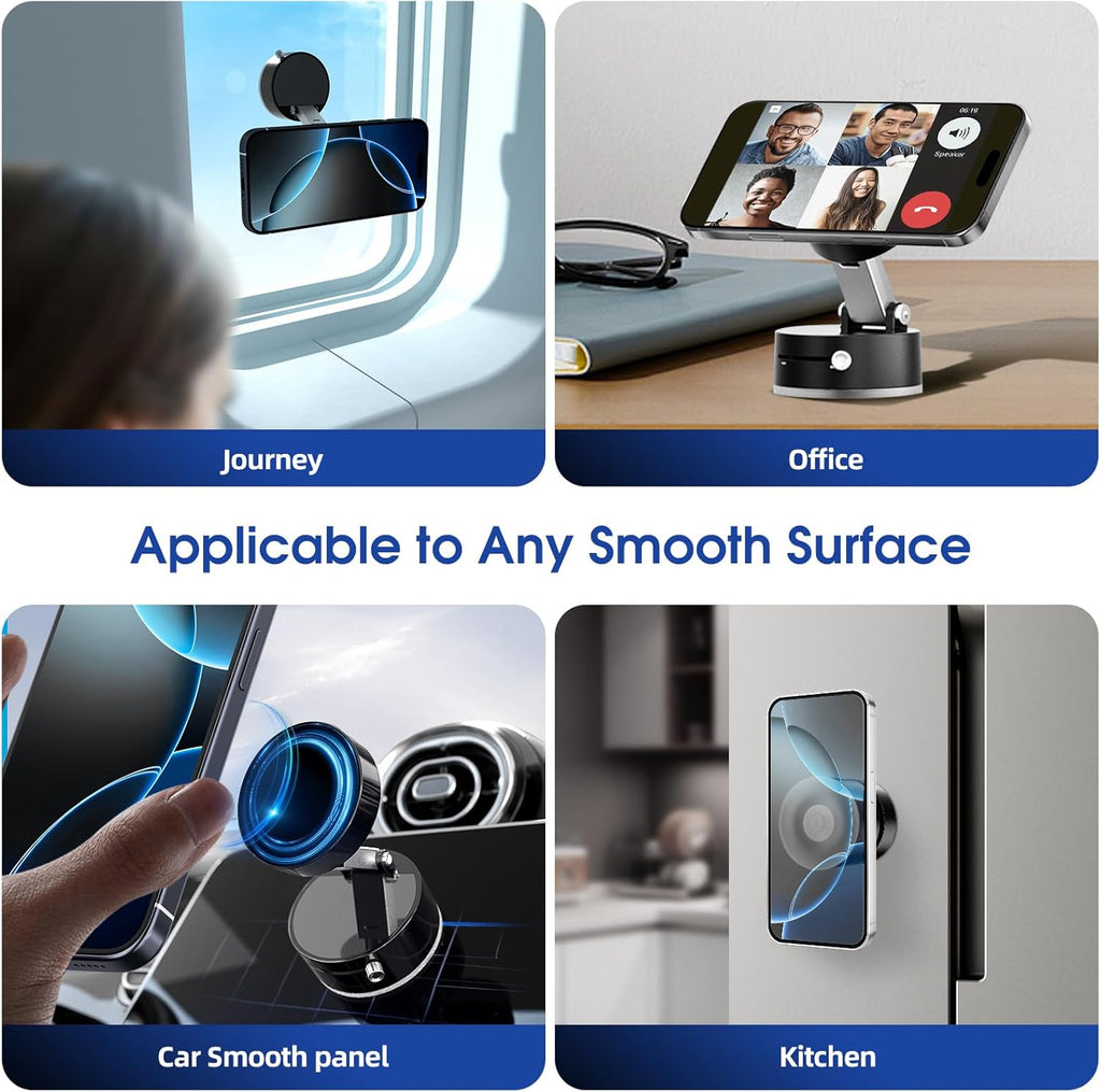 Vacuum Magnetic Suction Phone Holder – 360° MagSafe Mount