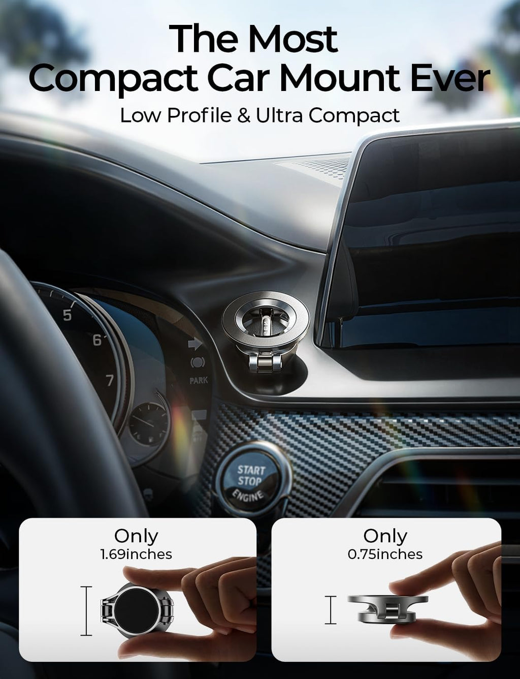 ANDERY MagSafe Car Phone Holder – 360° Bendable Magnetic Mount