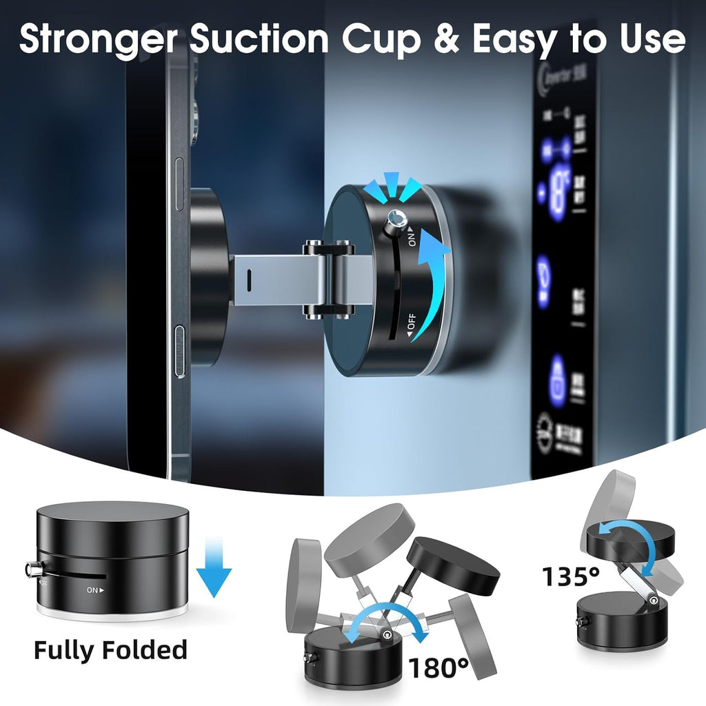 Vacuum Magnetic Suction Phone Holder – 360° MagSafe Mount