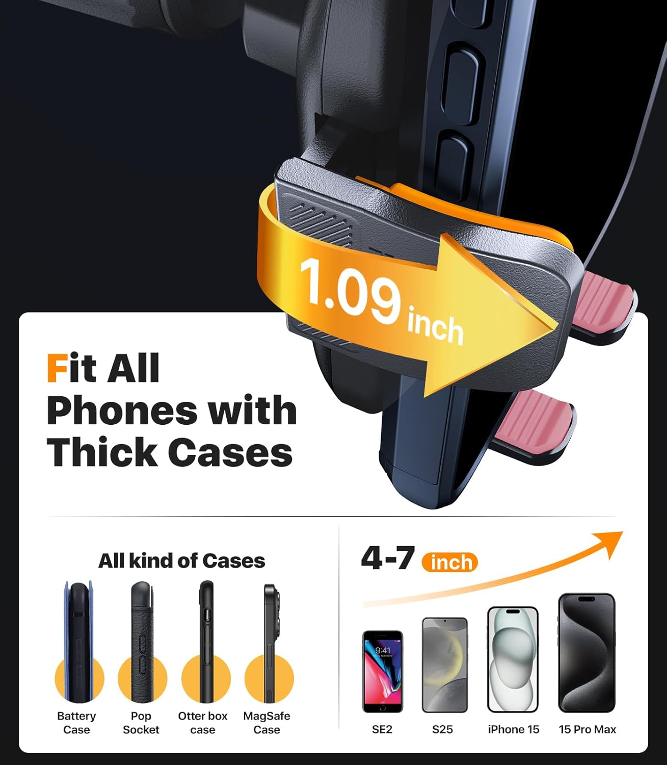 Universal 360° Car Phone Holder – Suction Mount