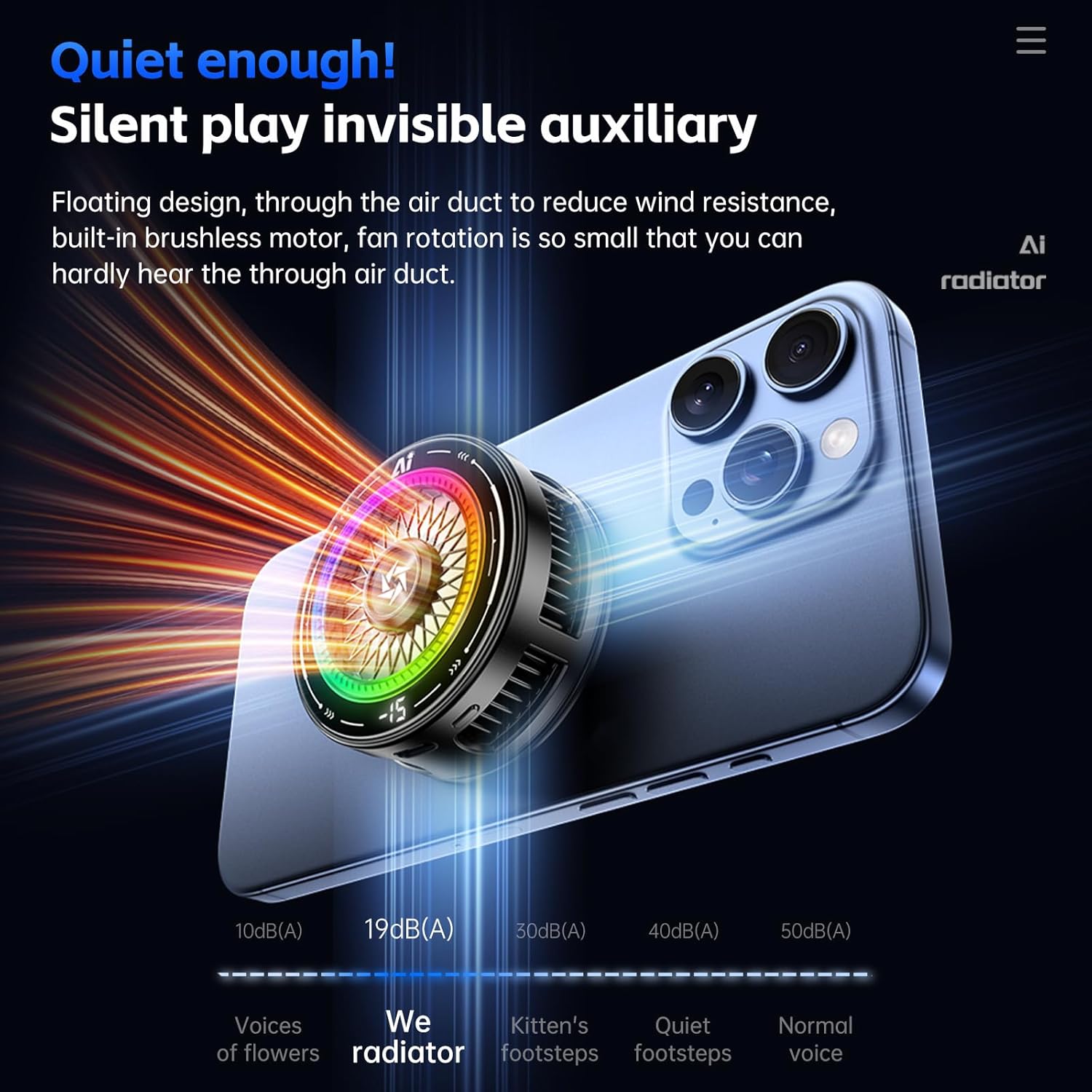Magnetic Mobile Cooling Fan for Gaming & Live Streaming