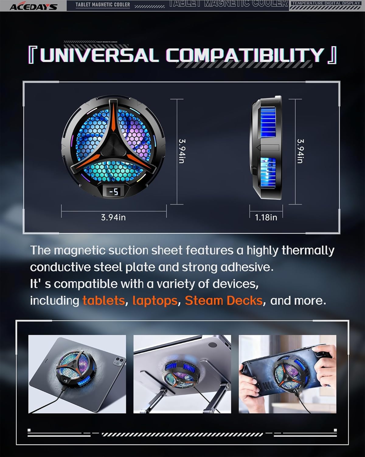 Universal Mobile Phone Cooler with Temperature Display