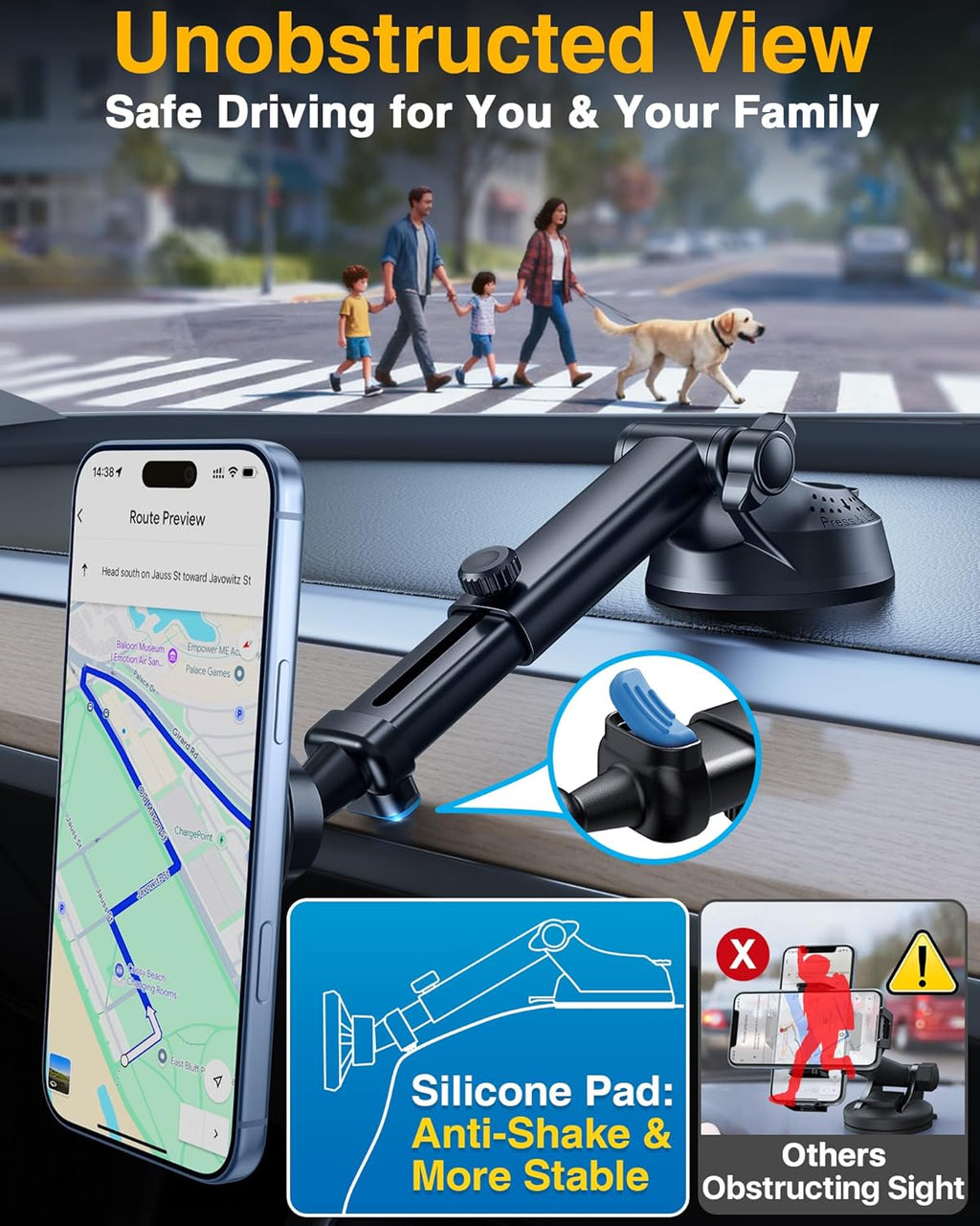 Ultra Grip MagSafe Car Mount – 360° Phone Holder