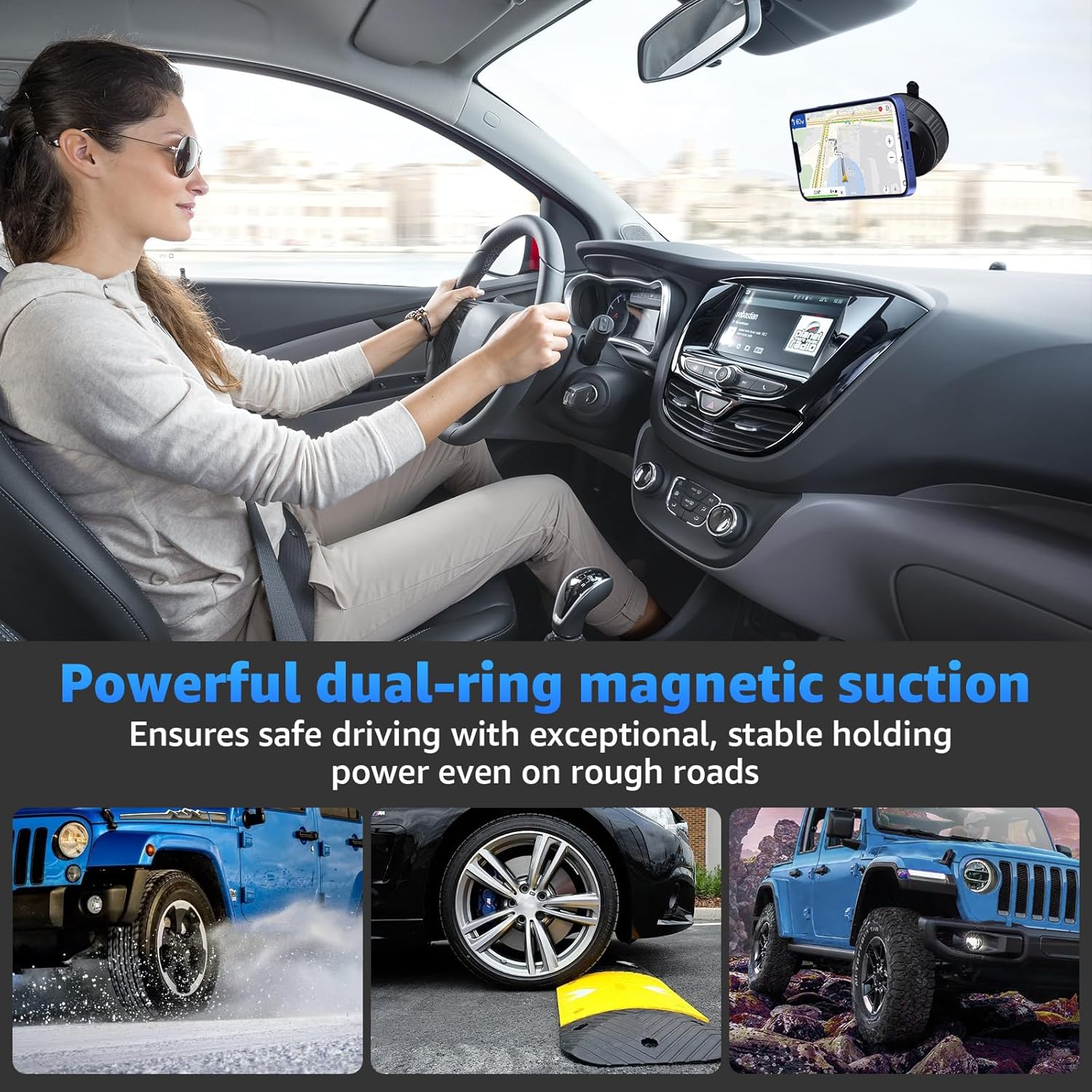 Foldable Magnetic Dashboard Car Mount – 360° MagSafe Holder