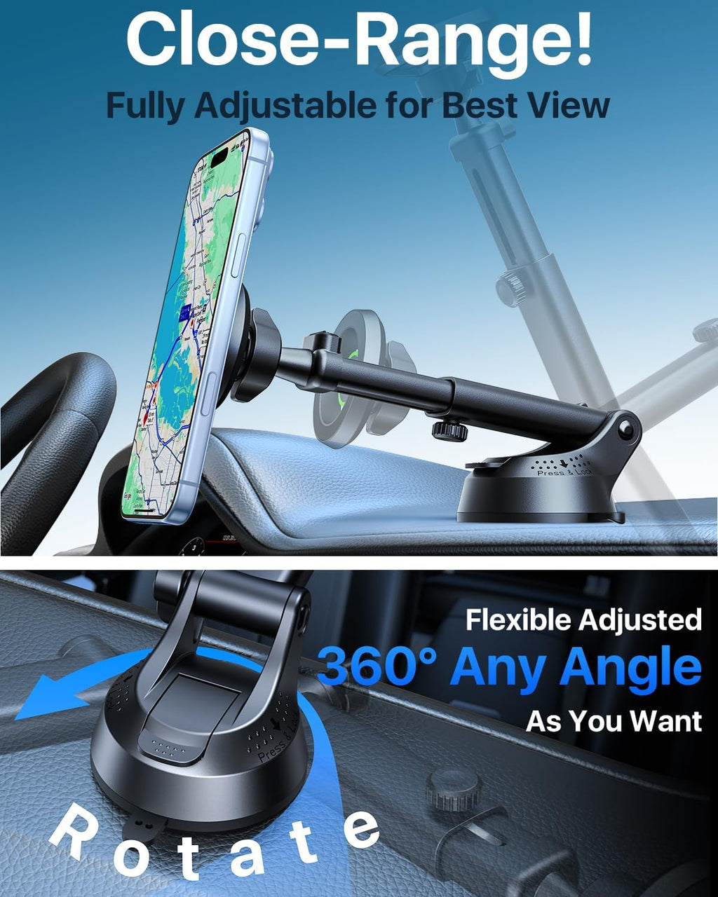 Ultra Grip MagSafe Car Mount – 360° Phone Holder