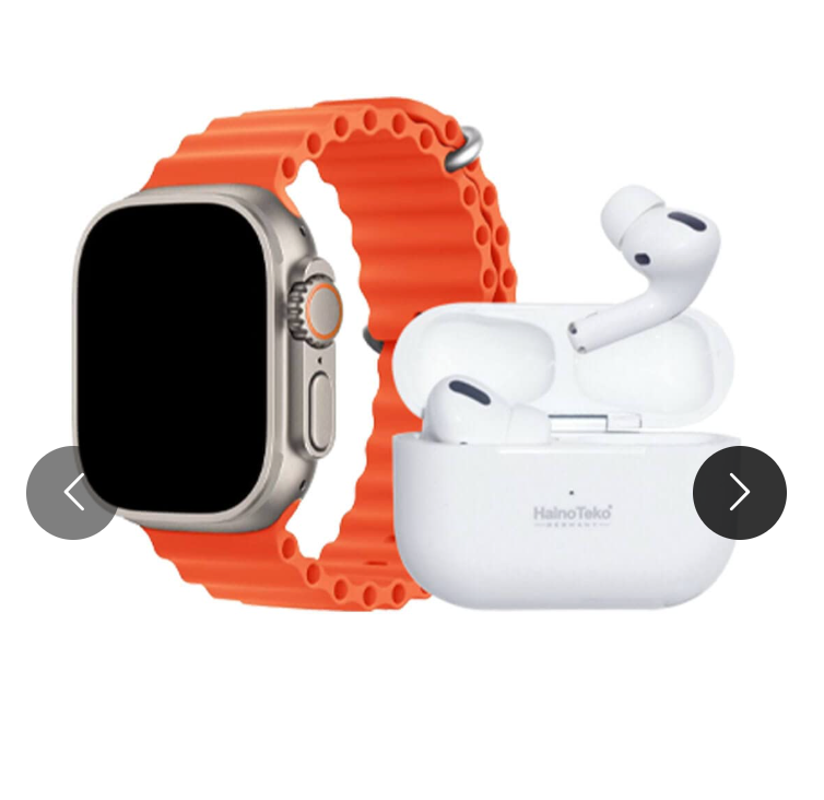 Ultra Smart Watch + Earbuds + Wireless Charger Bundle