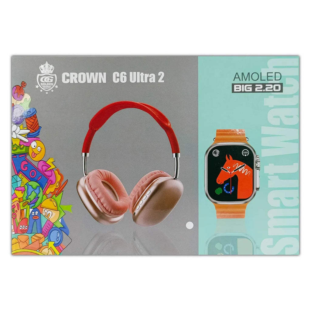 Crown C6 Ultra 2 — Smart Watch + Headphones Combo